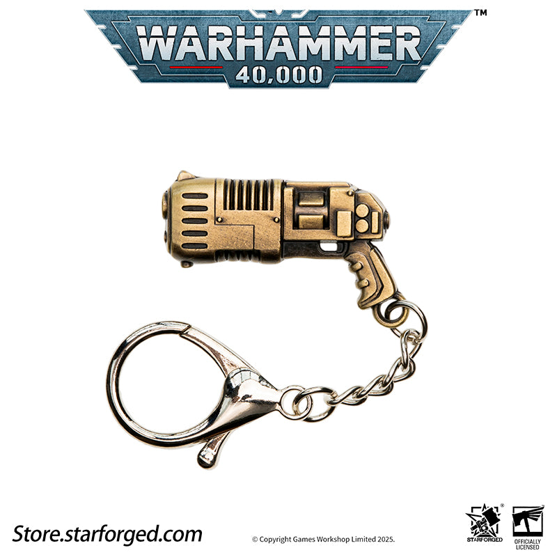 Starforged Warhammer 40K Imperium of Man Mephiston's Plasma Pistol Keychain Men's Jewelry Accessories Plasma weapons utilize the same technology found in plasma reactors and propulsion systems: hydrogen fuel, typically suspended in a photonic state within a reinforced flask or backpack container, is fed into the weapon's micro-fusion core and excited into a plasma state.This plasma is then contained by a powerful magnetic field until the weapon is discharged, at which point it is projected through a linear